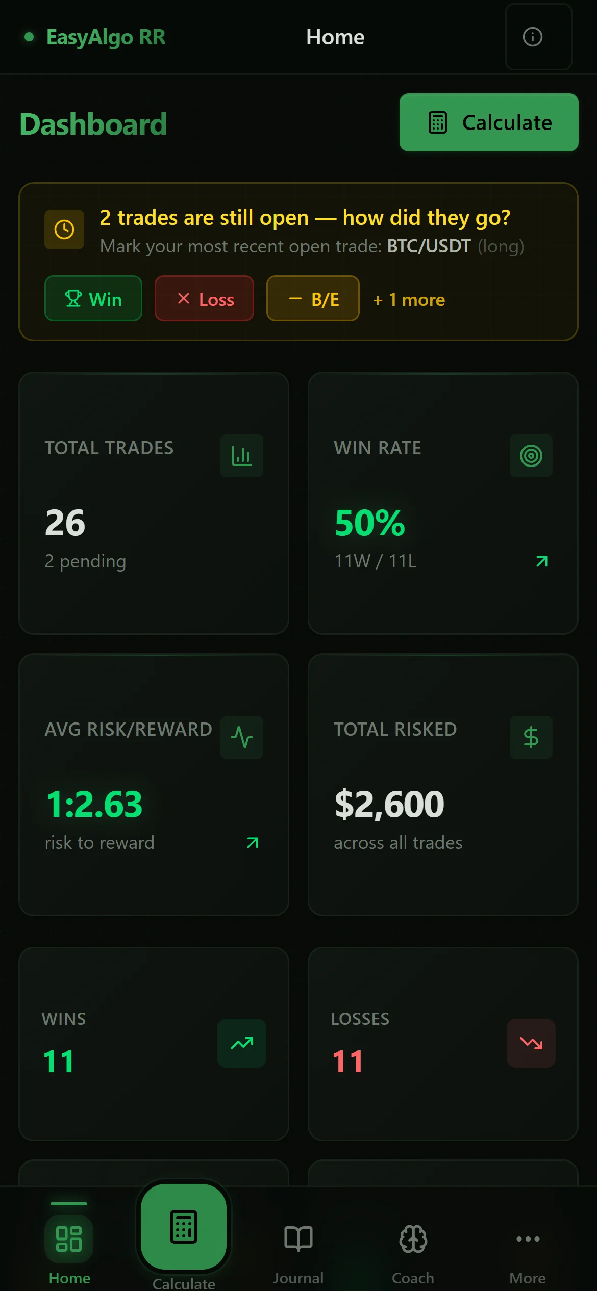 The dashboard on a phone.